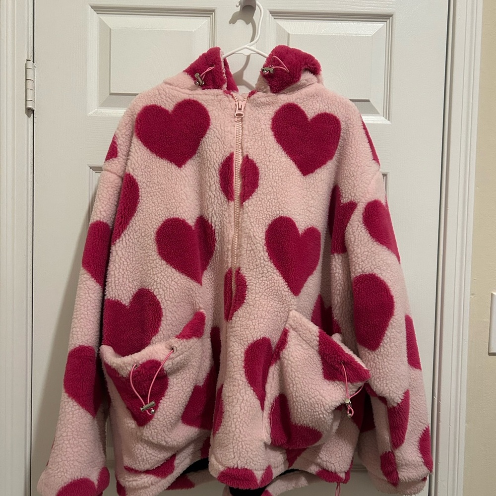 Aelfric Eden Pink Heart Fleece Jacket